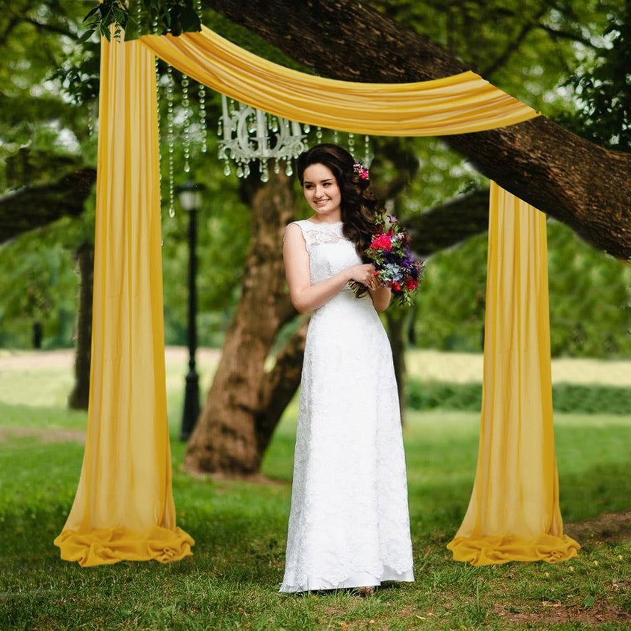 DRAPPING TELA CHIFFON  (. 12 PIES)  2 COSTURAS. ( GOLD )
