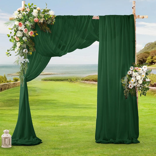 DRAPING TELA CHIFFON ( 36 PIES) 2 COSTURAS (  VERDE ESMERALDA )