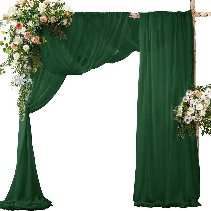 DRAPING TELA CHIFFON ( 36 PIES) 2 COSTURAS (  VERDE ESMERALDA )